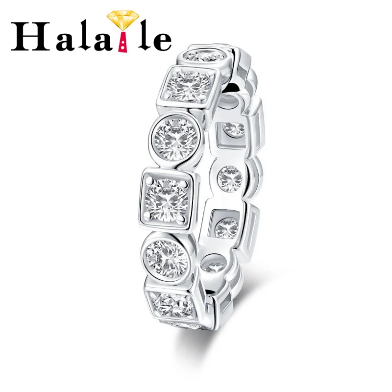 

Halaile Новое кольцо из 100% настоящего натурального муассанита Простые нишевые модели Ювелирные изделия 925 Серебряное кольцо Светлое роскошное кольцо 18 К с коробкой