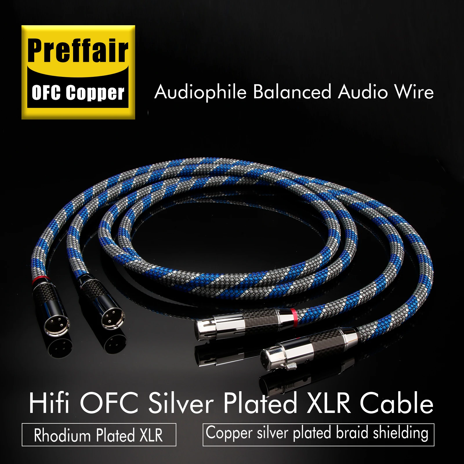 

Пара аудиокабелей XLR, 3-контактный XLR, посеребренный, с низким уровнем шума, сбалансированный кабель для микрофона, усилителя