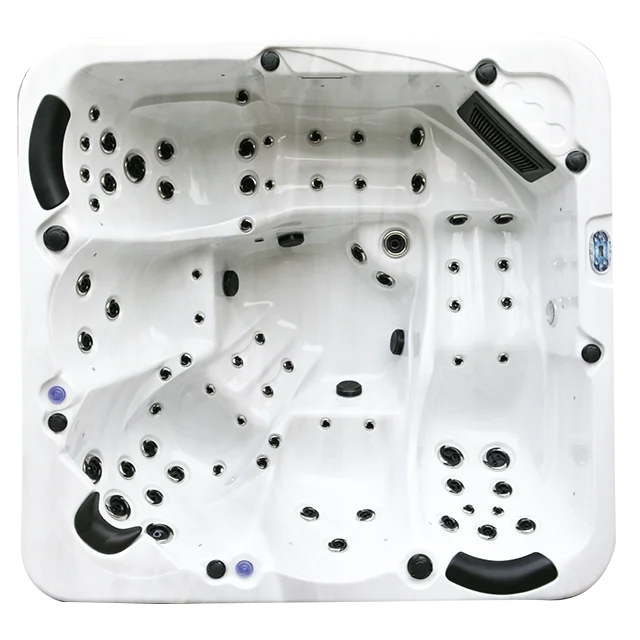 EASE SPAS M-570D Freestanding Modern Massage White Acrylic Bathtub Spa Drainer Eco-Friendly Outdoor Hot Tub for 5 Persons USA
