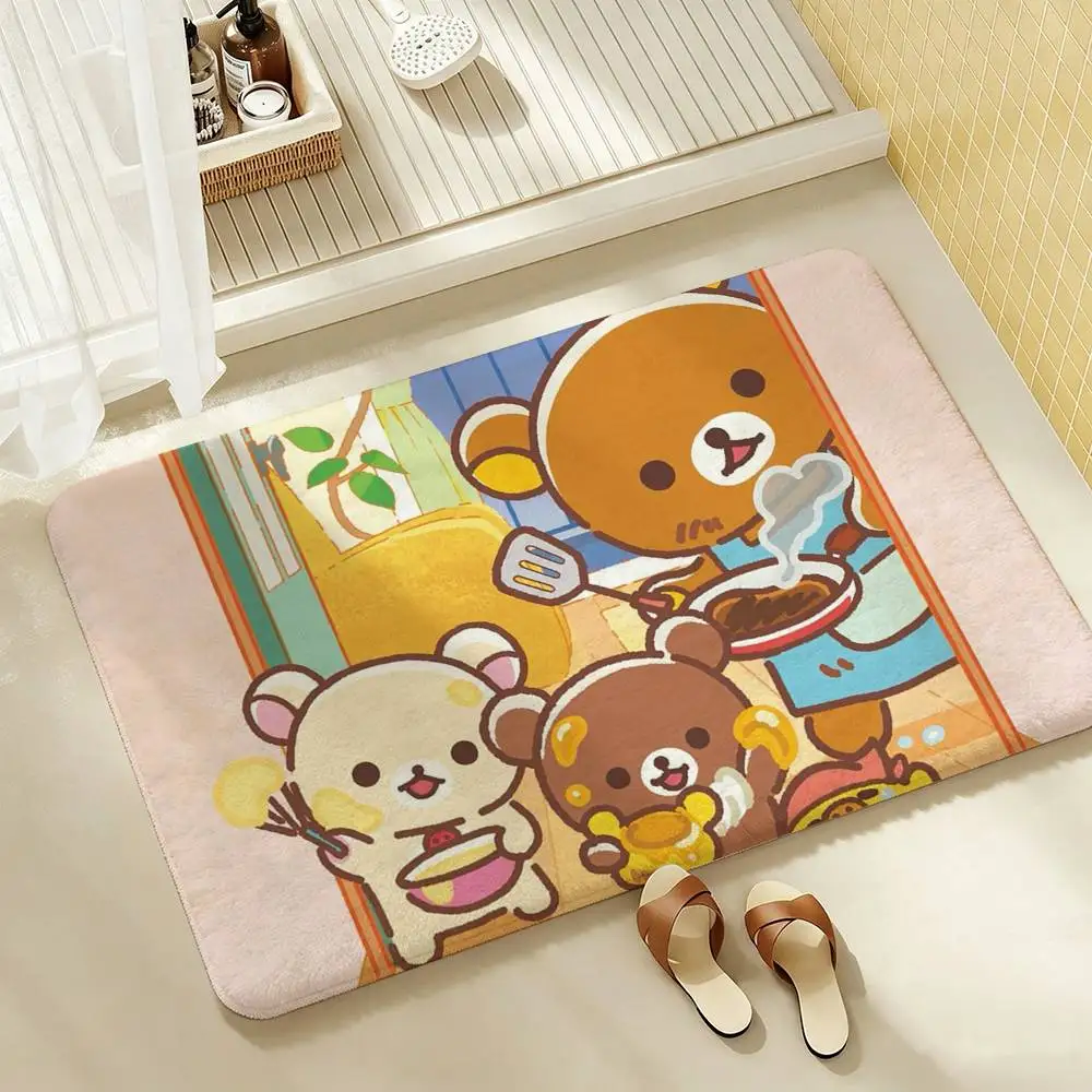 R-RilakkumaS Cute  Shower Room Absorbent Small Floor Mat Soft Comfortable Decorative Foot Mat