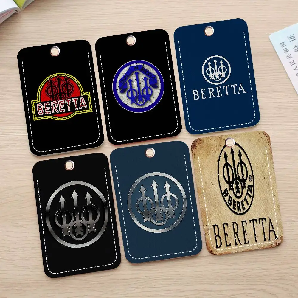 G-Gun BerettaS LOGO Style PU Access Card Holder with Keychain - Executive Protection for Bank card,Subway, Bus Card case