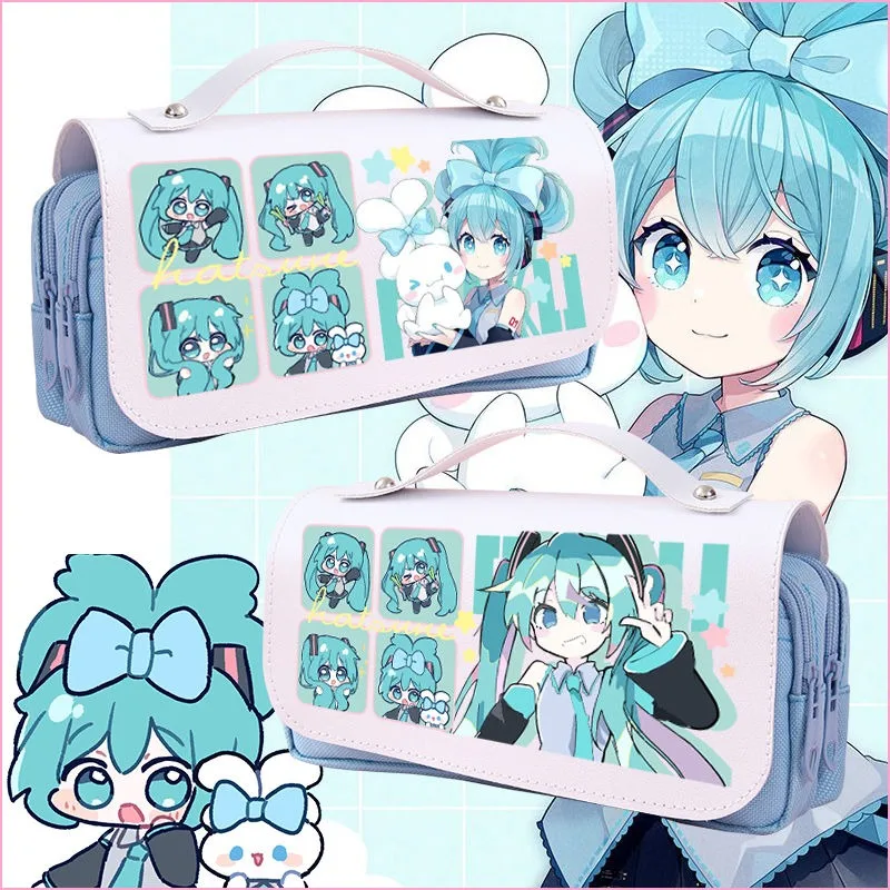 

Hatsune Miku Creative Anime Kawai Miku Multifunction Pencil Cute Cartoon Student Stationery Pencil Box Holiday Gift Wholesale
