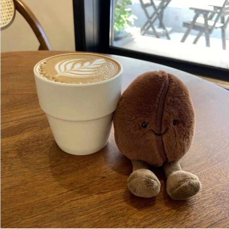 

Cute Coffee Bean Plush Soft Stuffed Fruit Doll Fluffy Coffee Bean Bag Charm Kawaii Mini Plush Toy Gift for Girls Kids