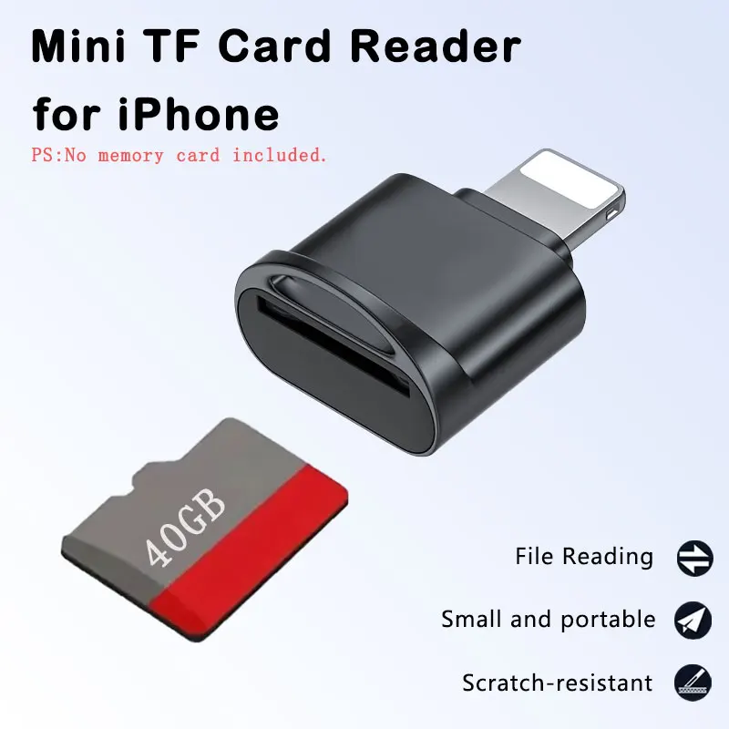 

Lightning to TF Card Reader for iPhone 14/13/12/11/Pro Max & iPad – Digital Camera Photo Transfer