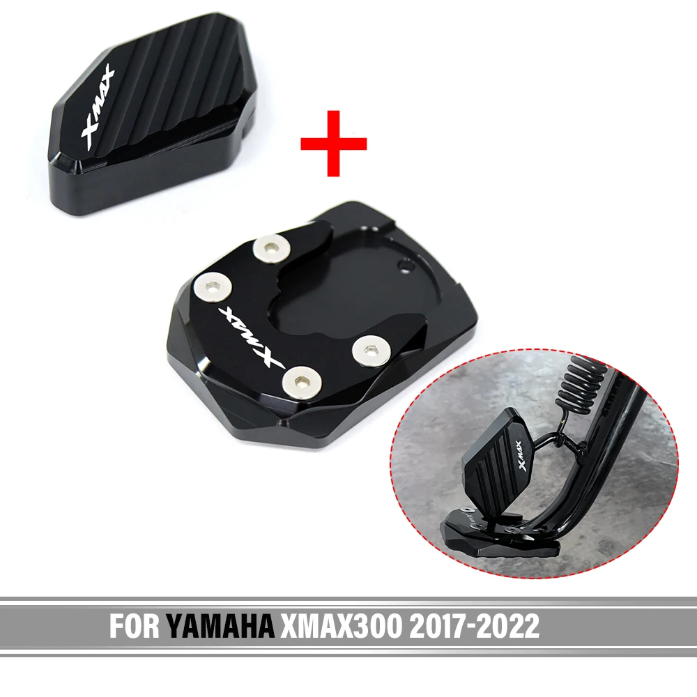 

For Yamaha XMAX-300 XMAX300 2017-2022 Kickstand Foot Side Motorcycle CNC Foot Side Stand Enlarger Plate Kickstand Extension Pad