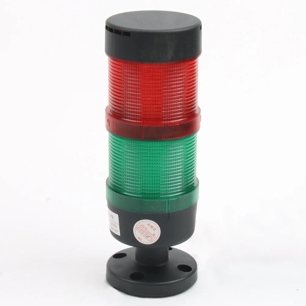 A Più Strati di Sicurezza Industriale Stack Luce Led Ltp Lampade Buzzer Suono Normale Flash Nero 12VDC Girare Intorno 5 Strato di 70 Millimetri