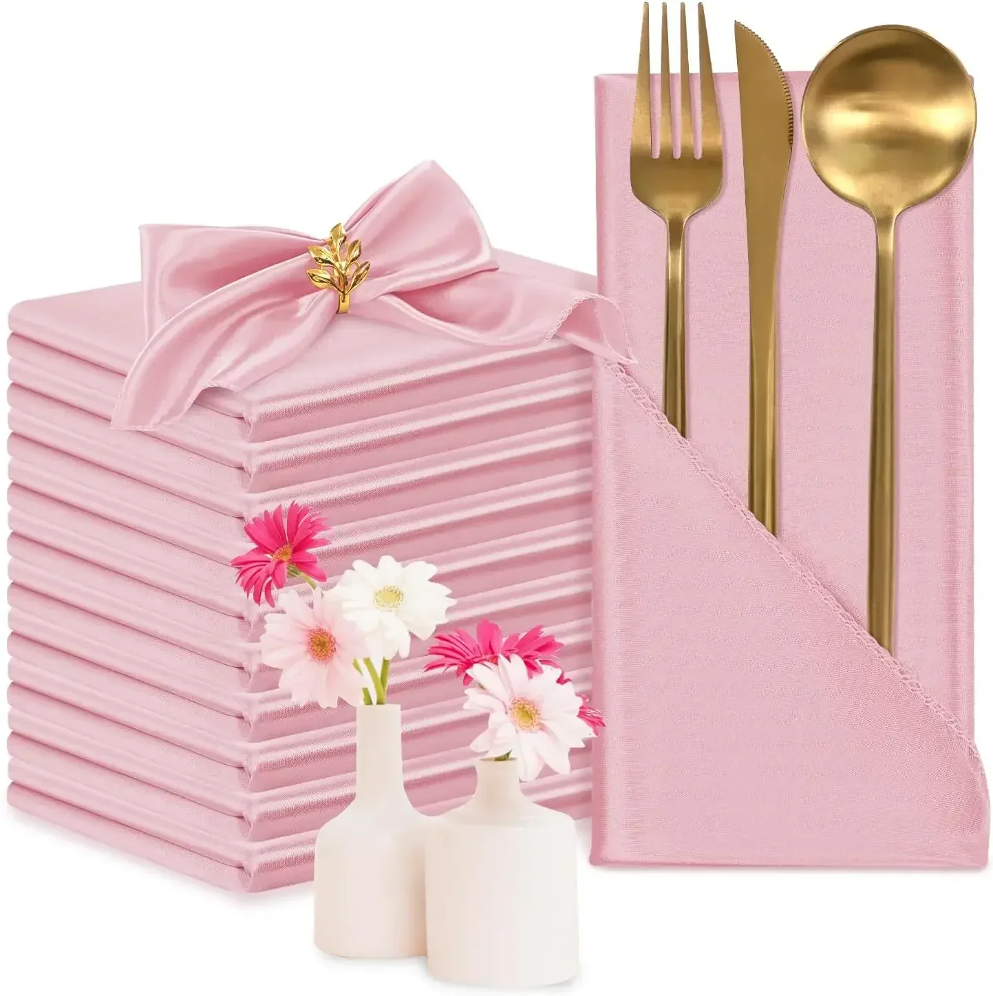 

12PCS 30x30cm Wholesale Soft Satin Table Napkins Smooth Fabric Party Hotel Wedding Decor Washable Restaurant Wedding Decoration