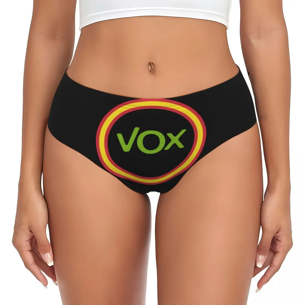 Calcinhas Femininas Personalizadas com Logo Vox da Espanha, Calcinhas Confortáveis para Mulheres, Roupa Íntima do Partido Político Espanhol