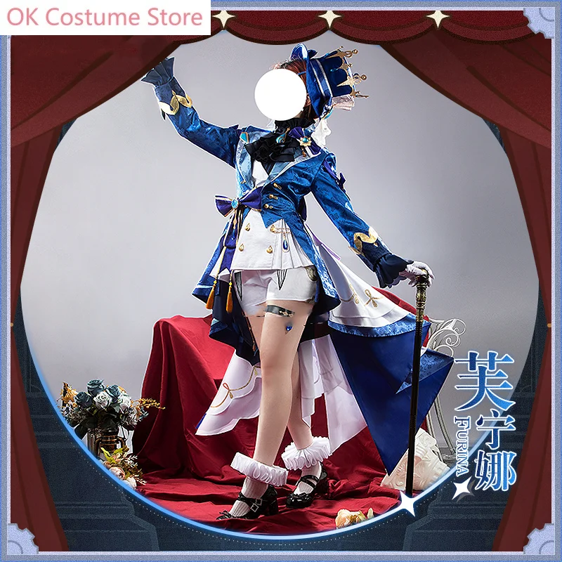 Genshin Impact Furina Game Suit Gorgeous Uniform Cosplay Costume Halloween Carnival Party Role Play Outfit Any Size