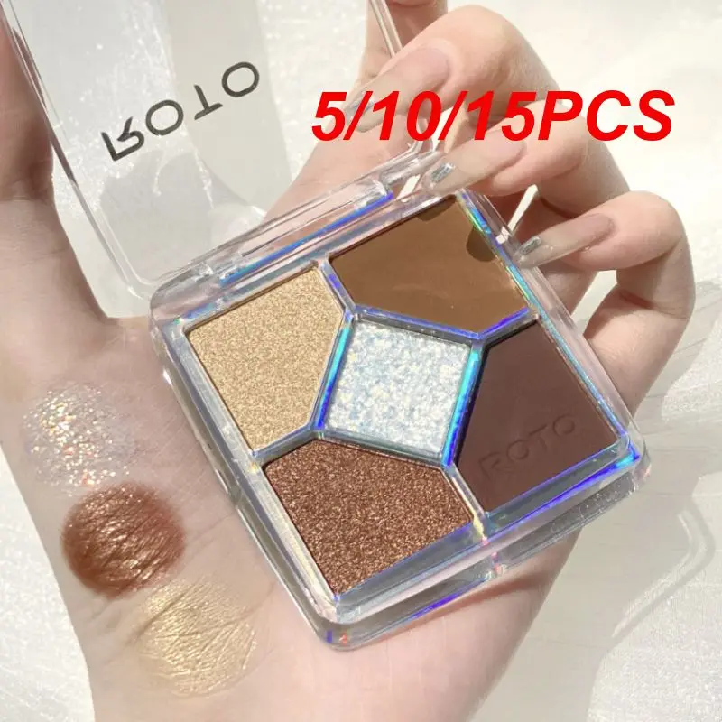 

5/10/15PCS Five-color Sequined Eyeshadow Mini Universal Five-square Grid Modified Matte Glitter Eyeshadow Palette Cosmetics