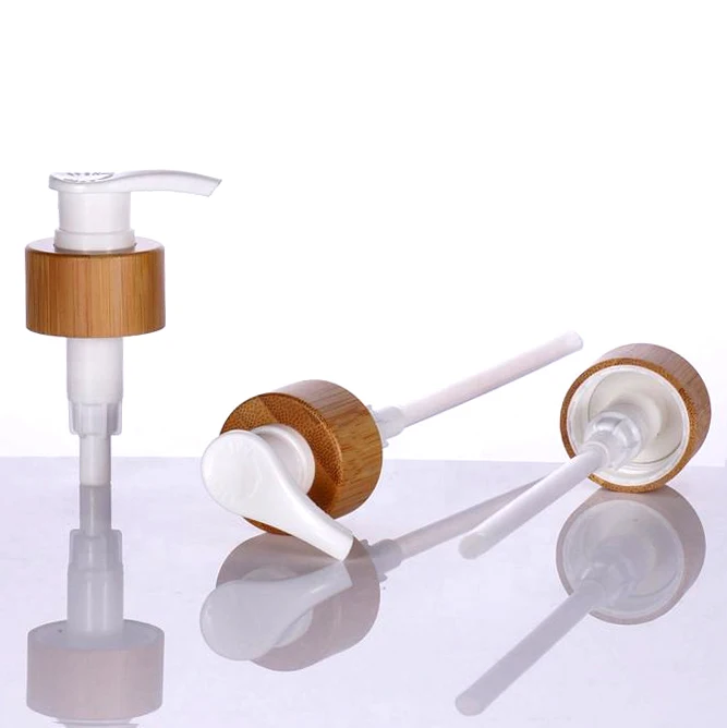 

Recyclable 24/410mm 28/410mm Bamboo Lotion Pump Cap Treatment Dispenser Wooden Cap for Cosmetic Bottles Up and Down Locked
