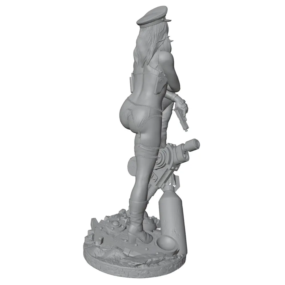 1/24 Warrior Resin Model Kit GK Micro 3D Printed Grey Model Statue, High Precision Resin Model Hand Uncolored,Unassembled view 5