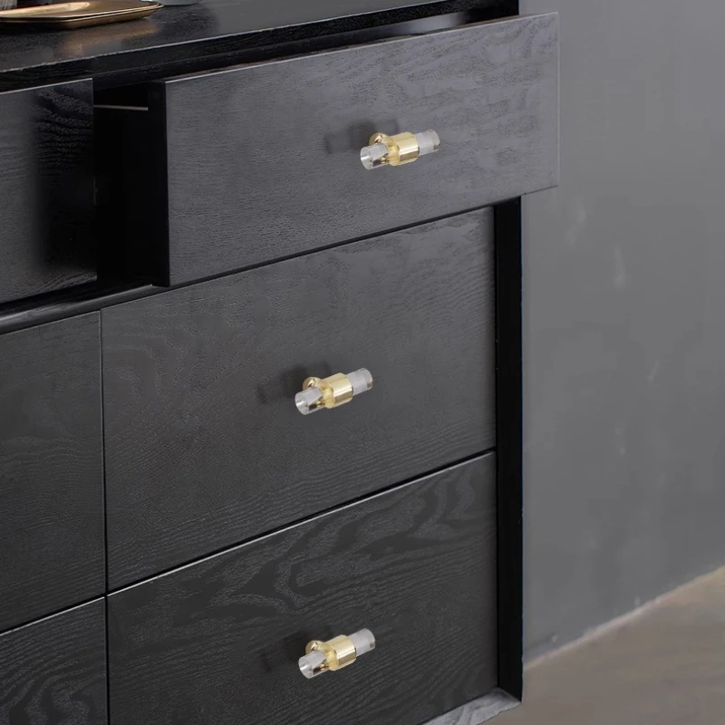Furniture Pulls Modern Transparent Acrylic Drawer Knobs Minimalism T Bar Handle Bathroom Pulls Kitchen Cabinet Door Handle