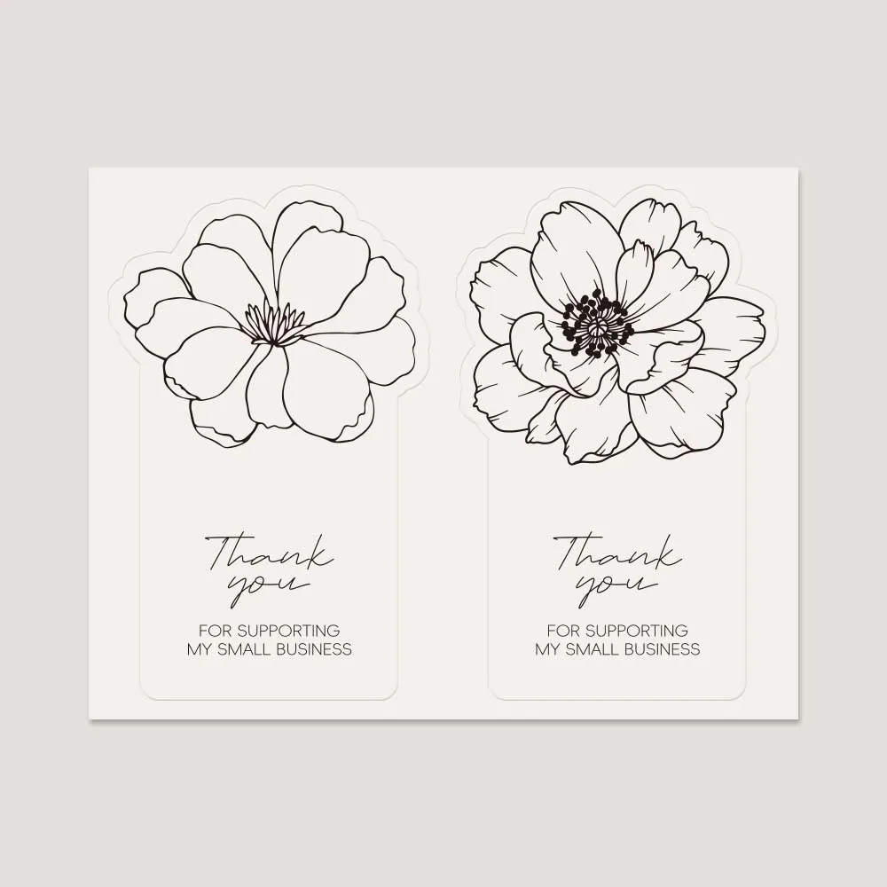 50 ピース/パックの不規則な花長方形ステッカー中小企業ギフトボックスシーリングステッカー粘着包装ステッカー