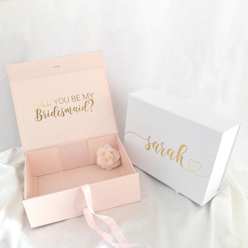 Custom Wedding Bridesmaid Gift Box With Ribbon Hen Party Decorations Will You Be My Bridesmaid/Maid of Honour Bachelor Gift  Box