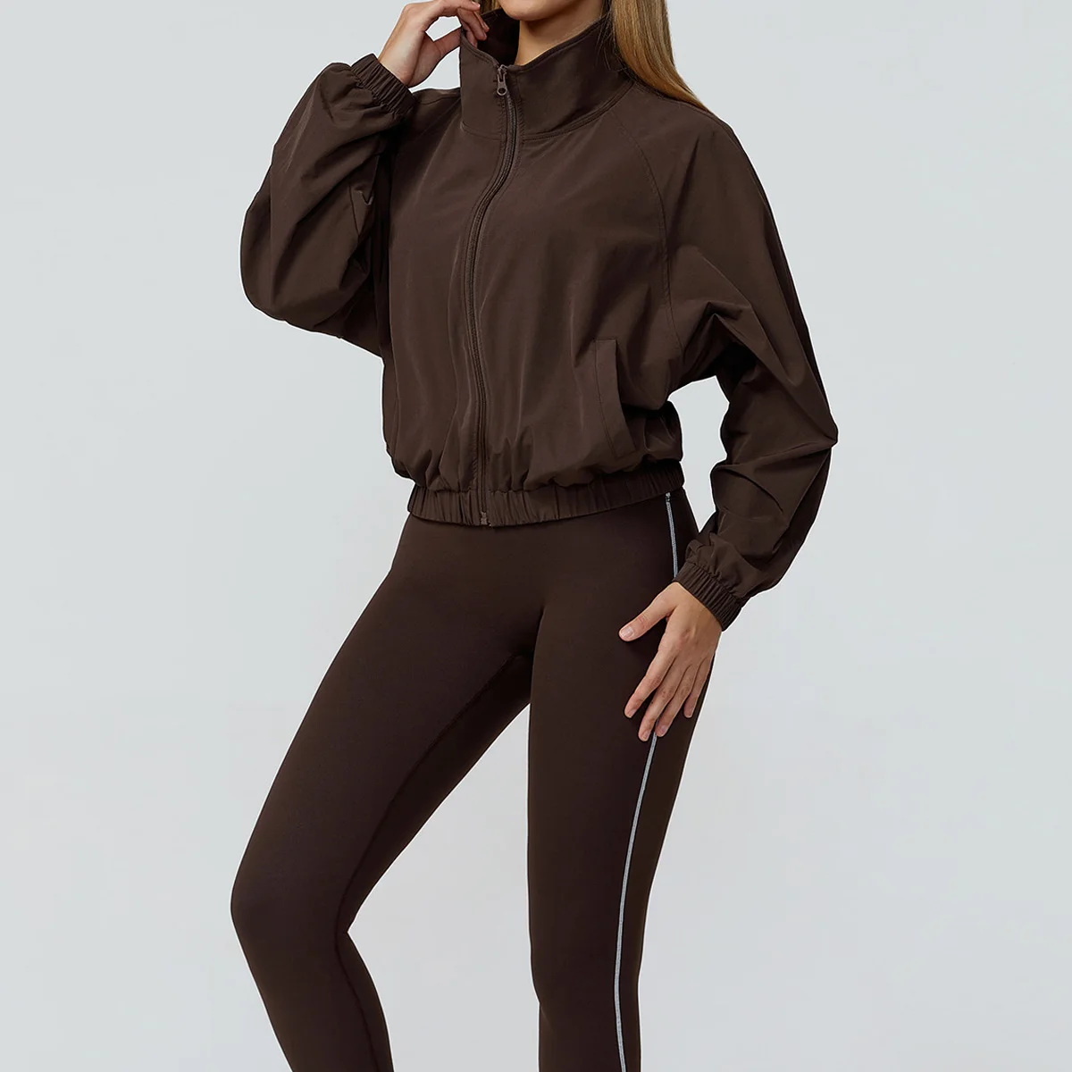 

Женская спортивная куртка на молнии, пуловер для бега и бега, пальто для бега с длинными рукавами, йога, тренажерный зал, фитнес, плотный быстросохнущий топ