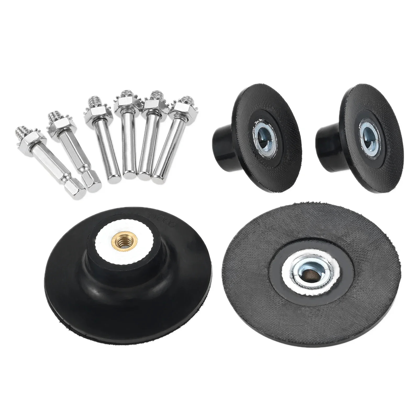 10 unids/set 2 pulgadas 3 pulgadas soporte de almohadilla de disco de cambio rápido con vástagos dobles hexagonales redondos de 1/4 "para amoladora lijado pulido