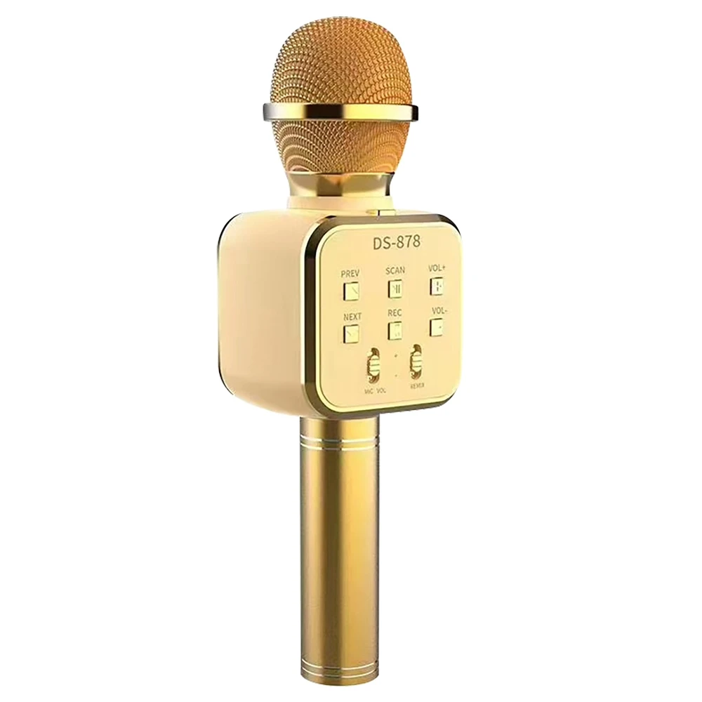 

Wireless Microphone Karaoke Portable Microphone for Singing KTV Party Children'S Gifts(Gold Color)