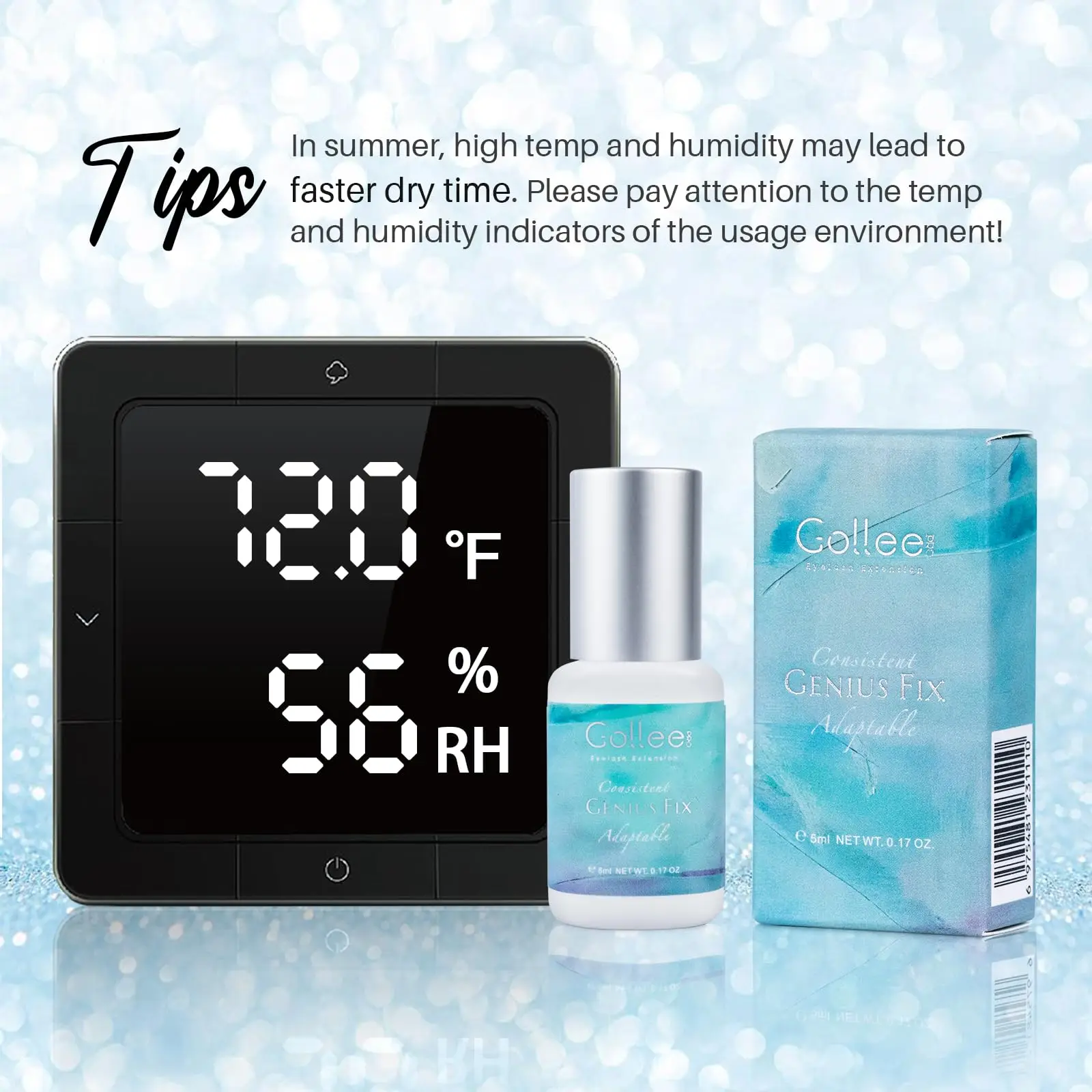 5PCS Gollee  0.5-1s Eyelash Extension Glue Fast Drying Professional Eyelash Adhesive Sweatproof for Running Waterproof Swimming