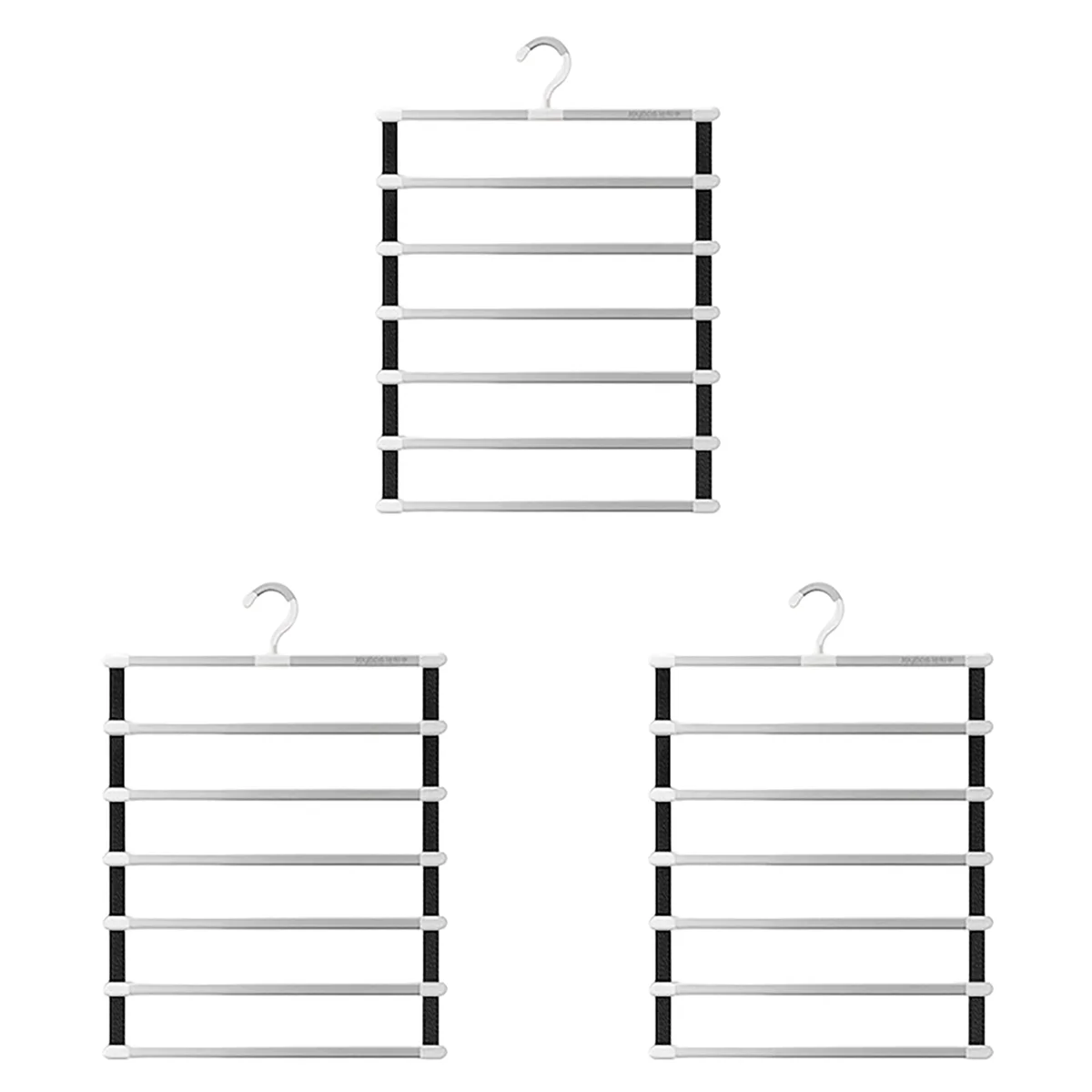 3X 6 Layers Pants Hangers Space Saving Trouser Storage Racks Home Closet Wardrobe Multi Layer Pants Rack Clothing