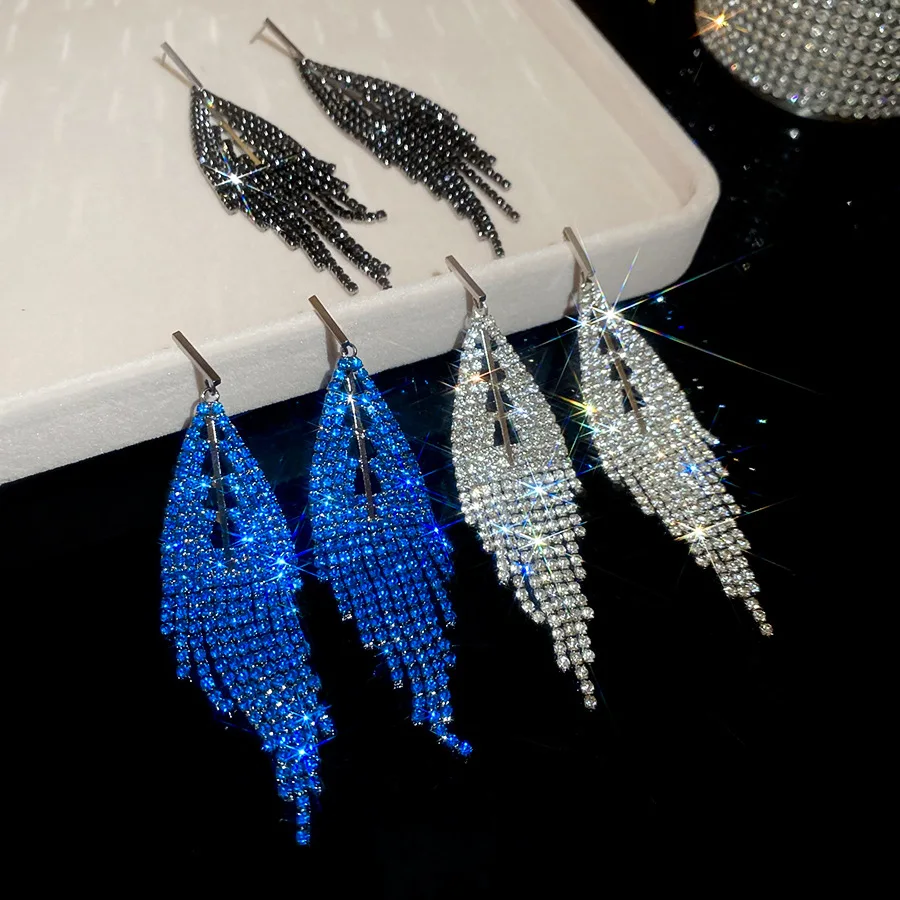 Triangular tassel earrings light luxury high-end earrings