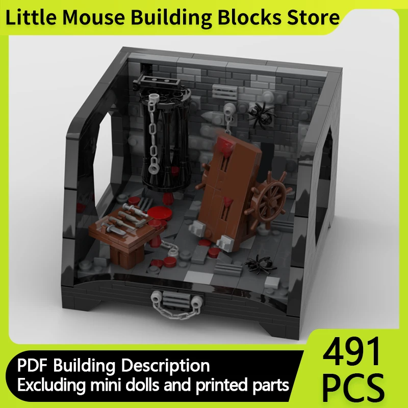 

Medieval Castle Model MOC Building Bricks Halloween Dungeon Modular Technology Gifts Holiday Assemble Children Toys Suit