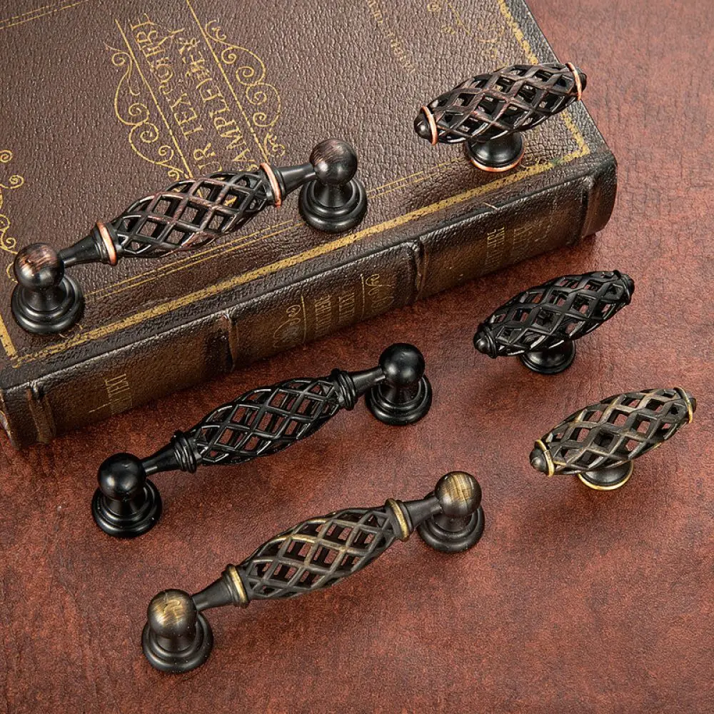 Classic Hollow Birdcage Furniture Handles Antique Bronze Pulls For YiJia Drawer Cabinet Cupboard Wardrobe Door Knobs