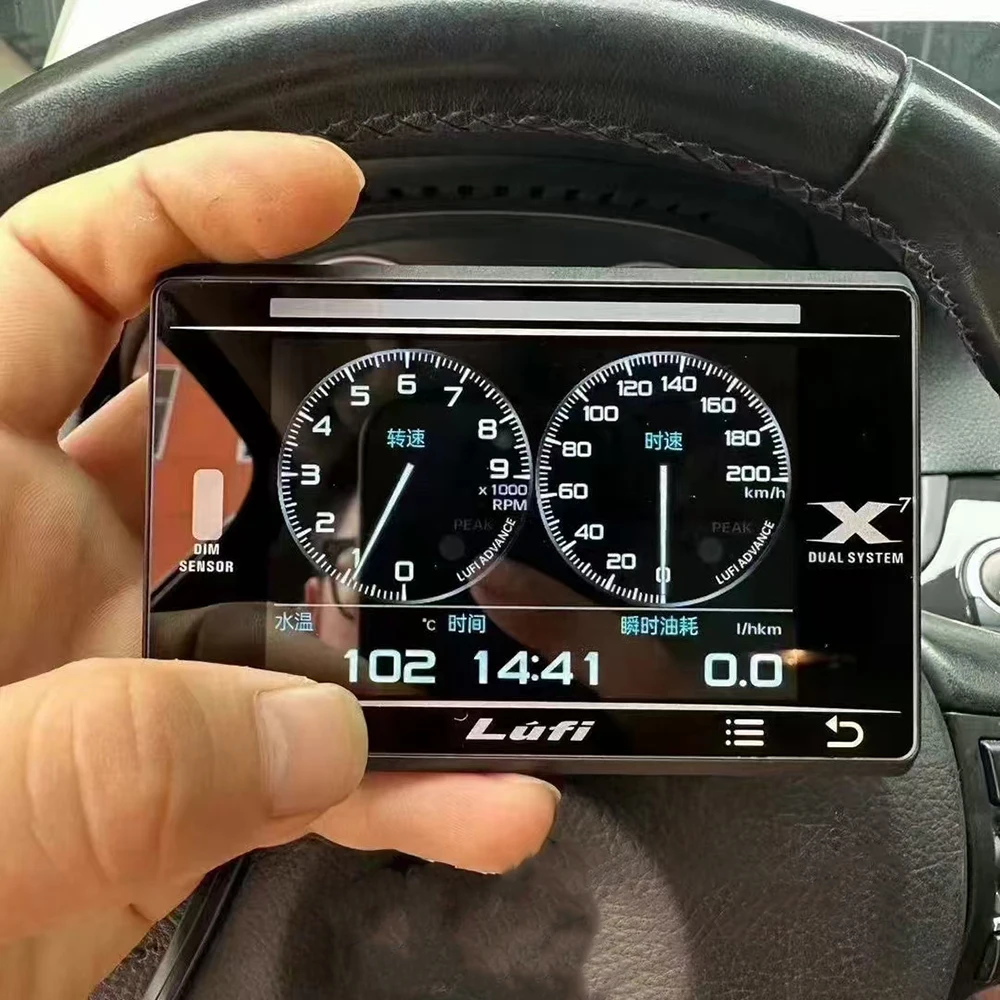 Neues Head-up-Display der vierten Generation LUFI X7 OBD-Instrument Wassertemperatur Abgastemperatur Turbogeschwindigkeit LCD-Messgerät – Detail 6
