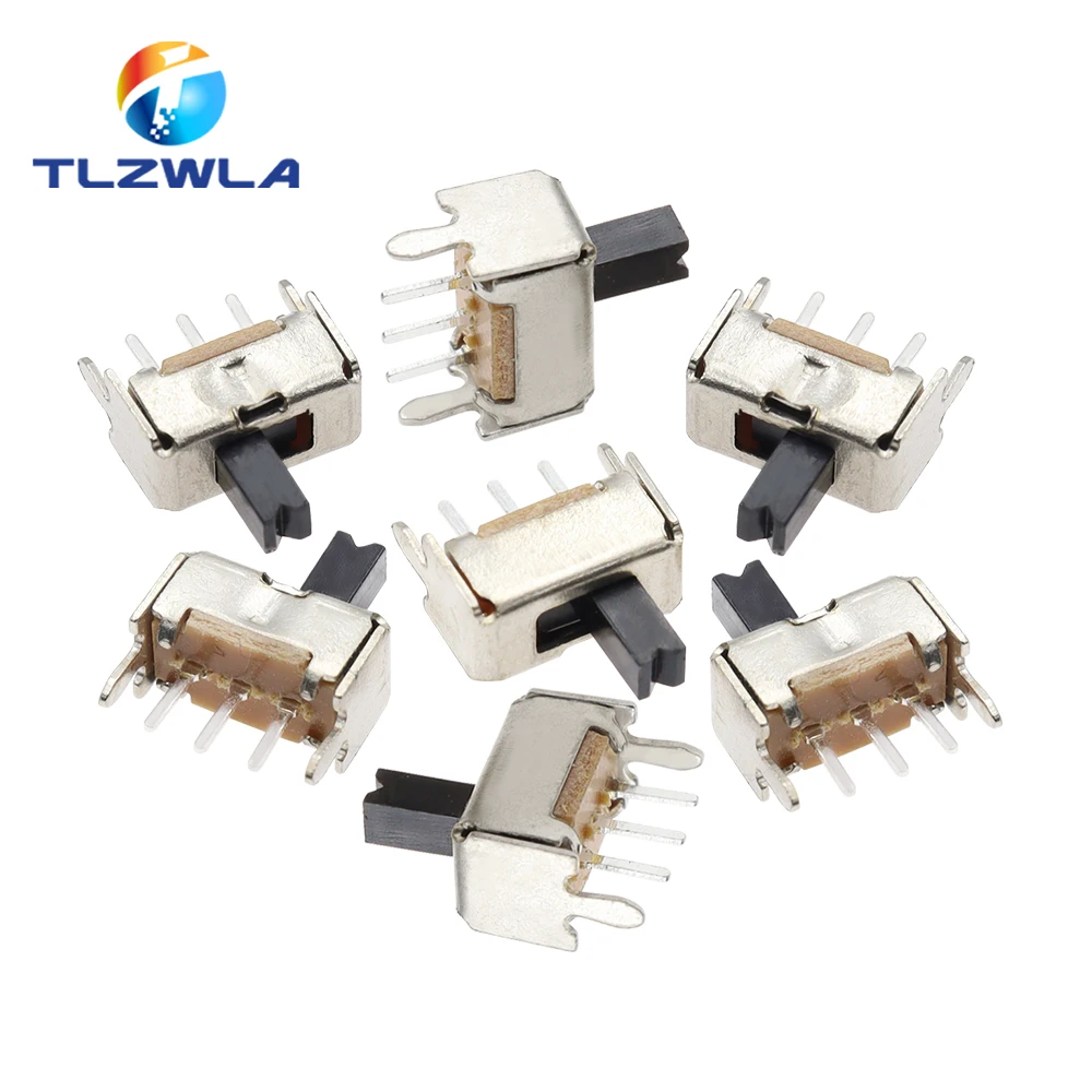 10PCS SS12D07 Mini Vertical Slide Switch 1P2T 3 Pin Toggle Switch SMD PCB DPDT Vertical Switch High Quality