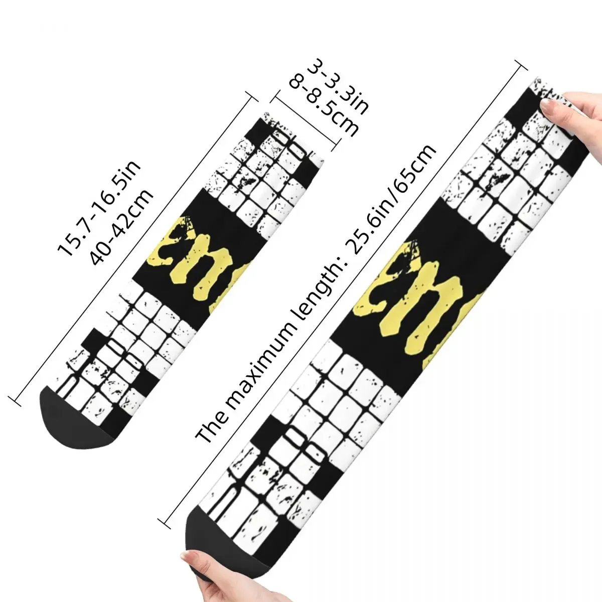 Funny Men's Socks Dungeon Map Grid Vintage Harajuku DnD Game Street Style Casual Crew Crazy Sock Gift Pattern Printed