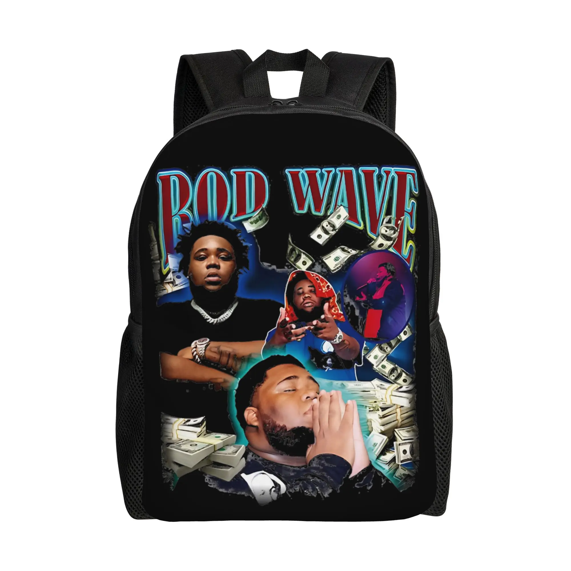 

Рюкзак Rod Wave Good Money Cool Casual для мужчин и женщин, повседневный, для учебы, работы, хип-хопа, для ноутбука, холщовый
