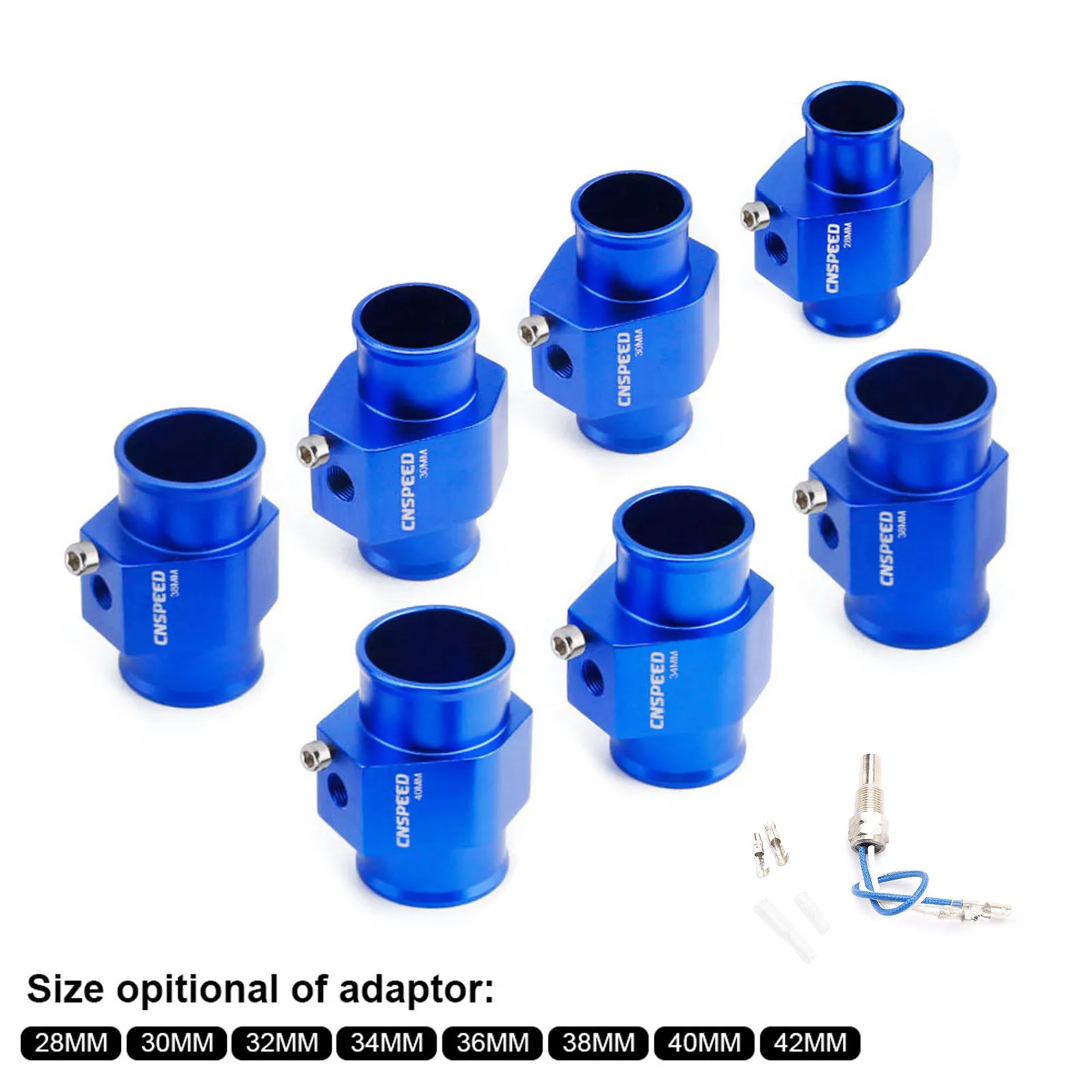 28-42mm 1/8 NPT Thread Sensor Hose Adapter And1/8 NPT Temp Sensor Temp Sensor Auto Gauge 1/8