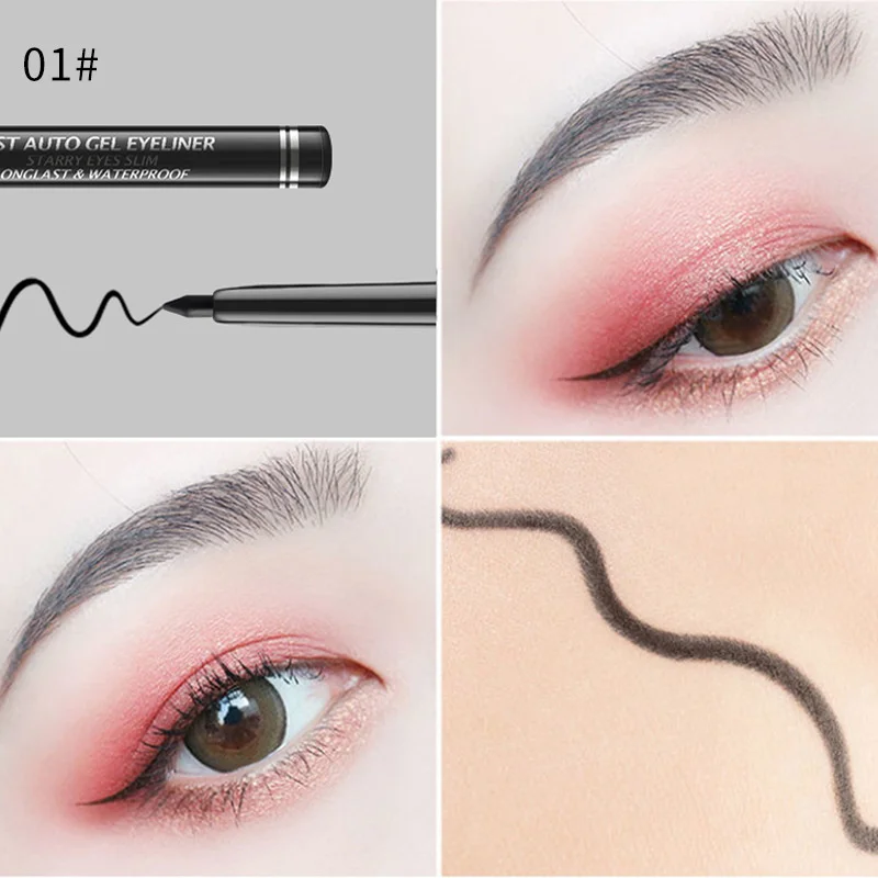 Eyeliner Anti-fioritura qualità professionale Eyeliner nero spesso Ultrafine Eyeliner nero trucco viso tendenza Eyeliner penna colla