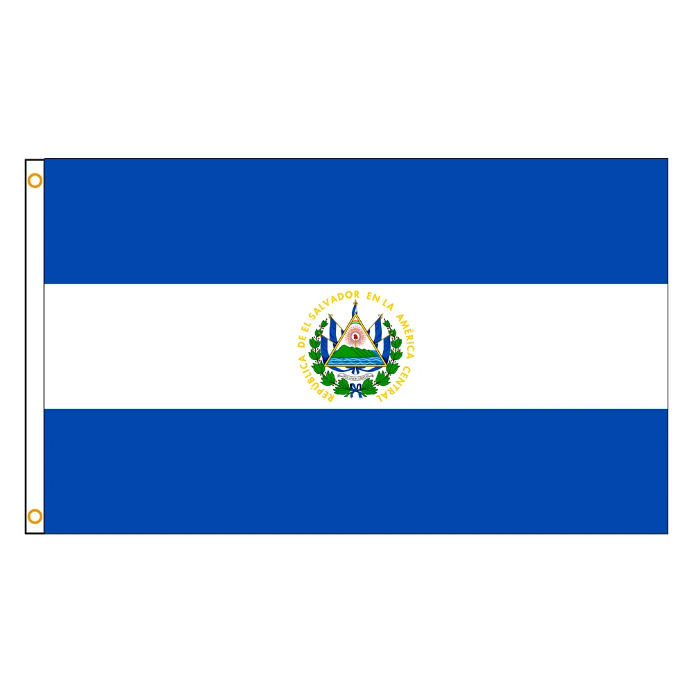 Picture 3: 3×5Ft El Salvador Emblem Flag Polyester Printed Banner Tapestry For Decor