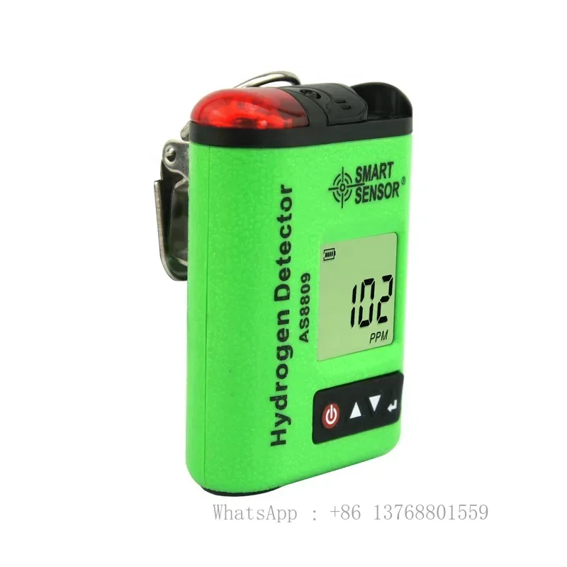 Smart Sensor AS8809 Mini Portable Clip-on Digital Hydrogen Detector H2 Gas Concentration Monito Tester Analyzer With