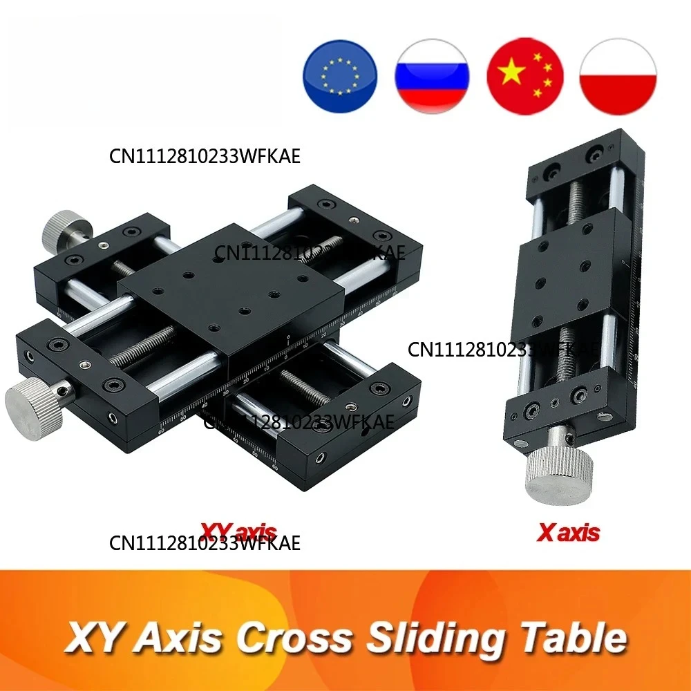 40mm 60mm XY Axis Manual Motion Stage Cross Sliding Table Triangular Screw Stainless Steel Slide Screw Simple Component for CNC
