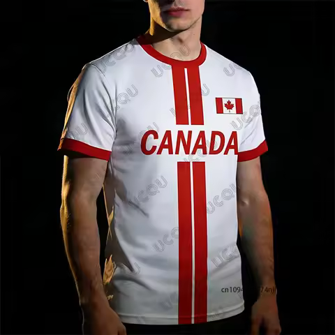 2026 New Canada Flag Printed Football Jersey For Men Women T-shirt Summer Outdoor Sports Traini... product image
