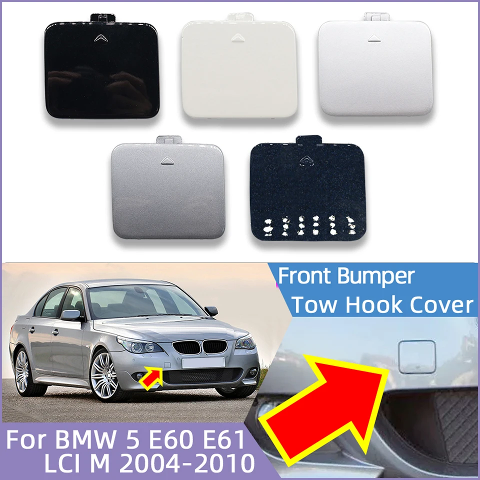 Front Bumper Tow Hook Eye Cover Cap For BMW 5 Series E60 E61 LCI M-Bumper 2004- 2010 Car Accessories Towing Hauling Trailer Lid