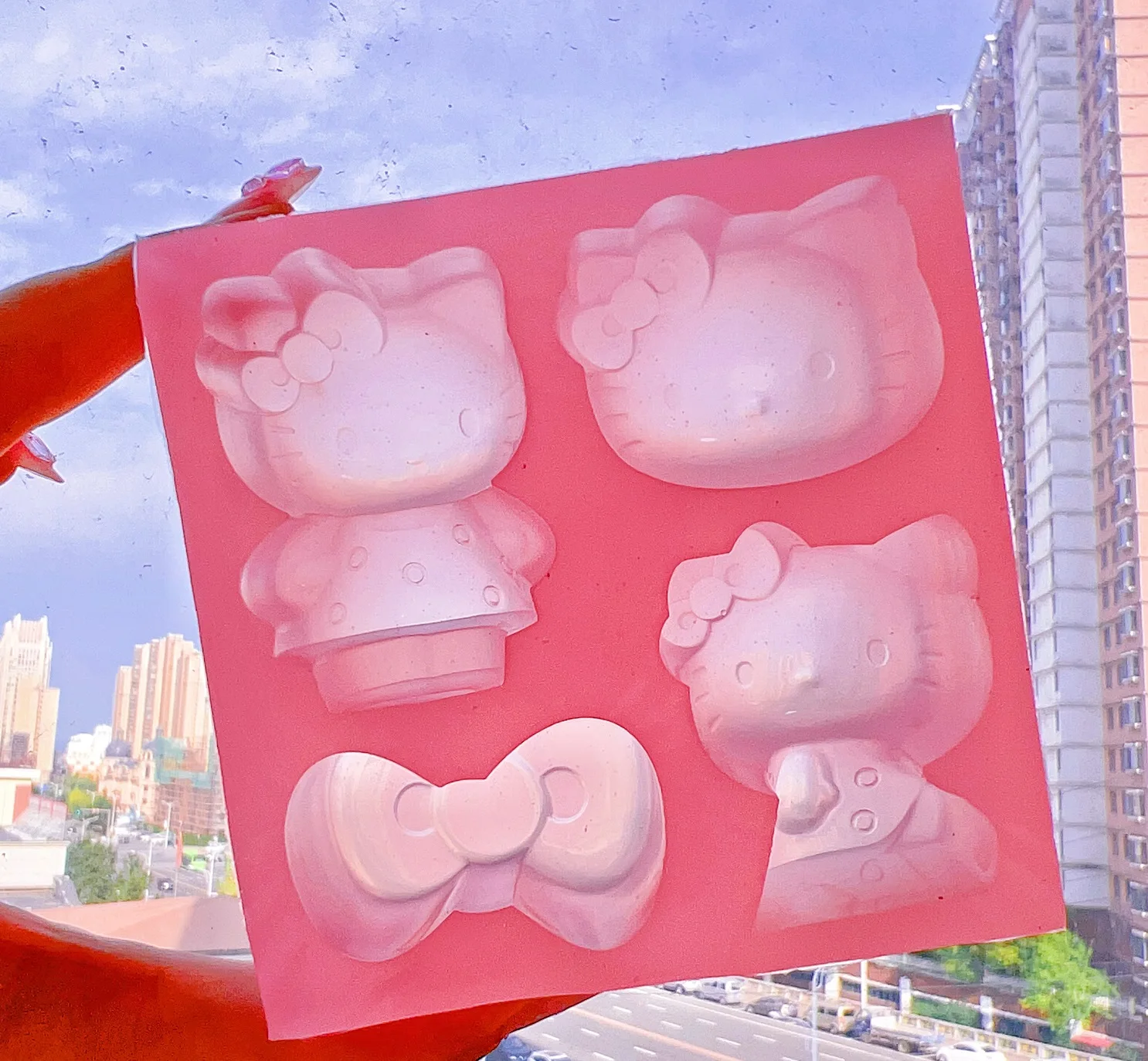 wsy-421 Cat squash pudding silicone mold 3d Animal esin mold handmade squishy mould