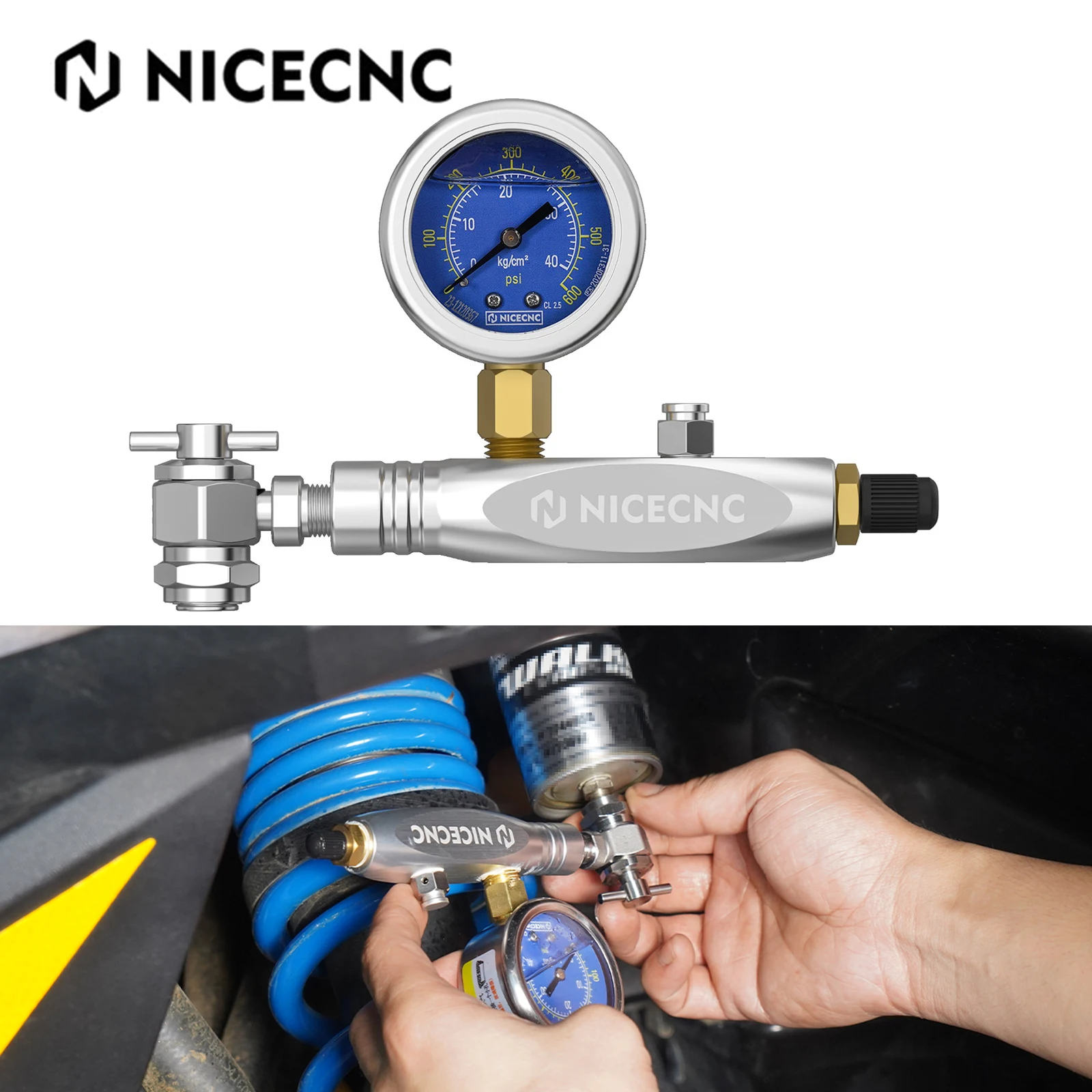 

600PSI Nitrogen Regulator Kit No Loss Air Chuck ATV UTV For Yamaha Polaris RZR CanAm Arctic Cat Snowmobile KTM Honda Kawasaki