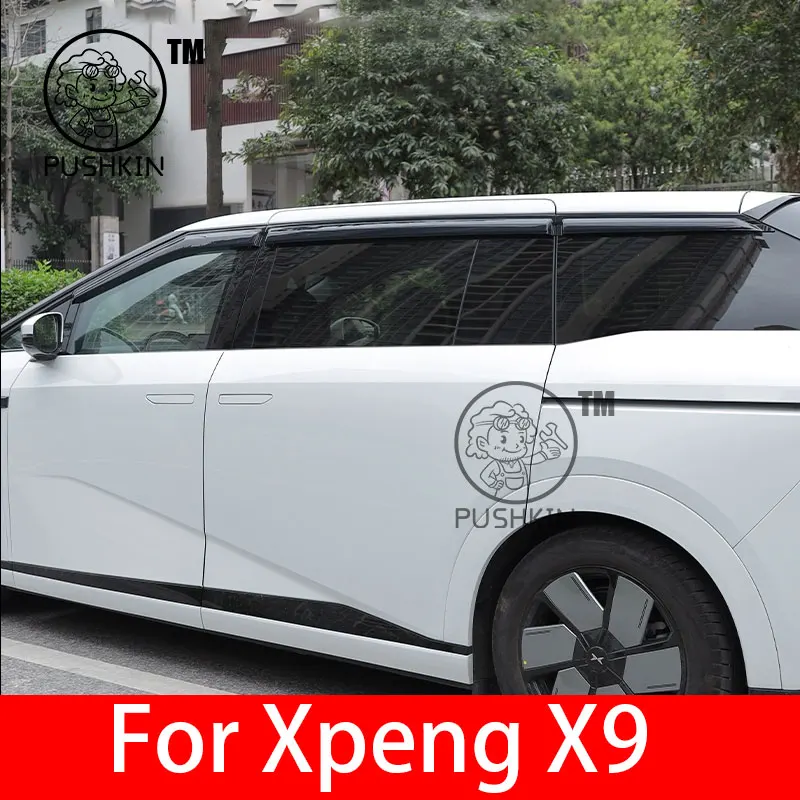 

For Xpeng X9 2025 2026 Window Visors Rain Guard Windows Rain Cover Deflector Awning Shield Vent Guard Shade Cover Trim