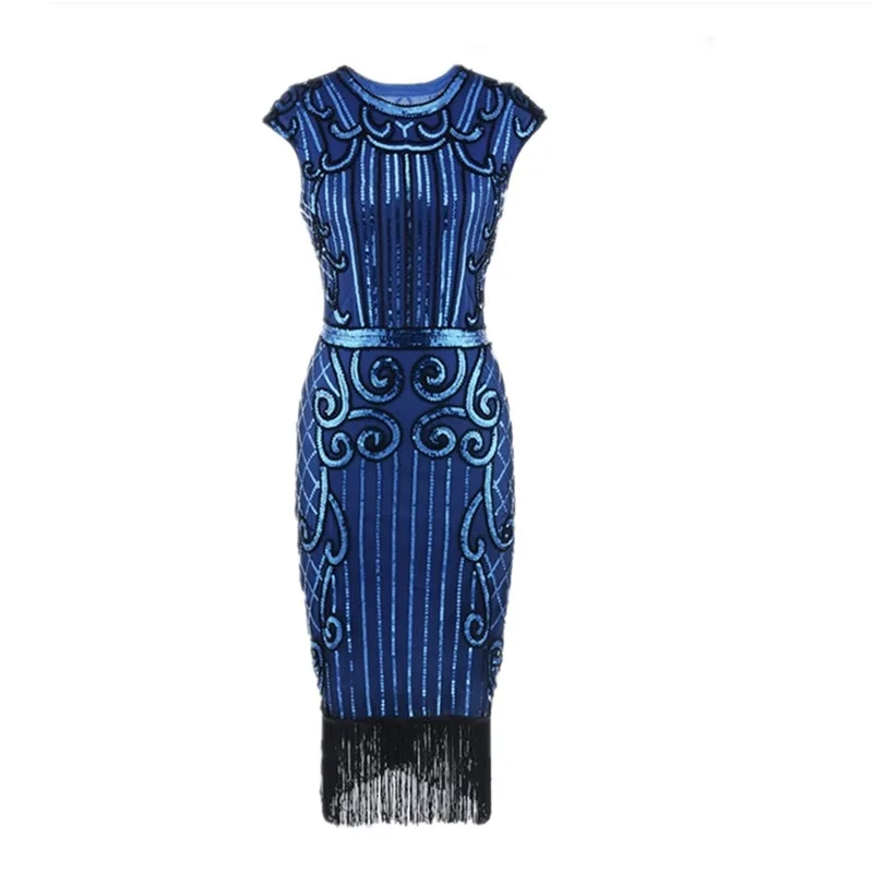 2025 Quali Tassel Weave Sequin Dr 920s Retro Dance Dr Gown Mid-Length Polyester Spring Season No Sve oulder