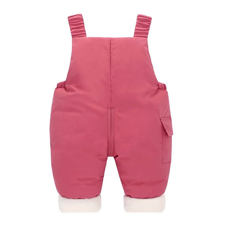 Girls Boys Warm Overalls 2023 Winter Children Thick Pants Baby Girl Jumpsuit For 1-4 Years High Quality Kids Ski Down Overalls