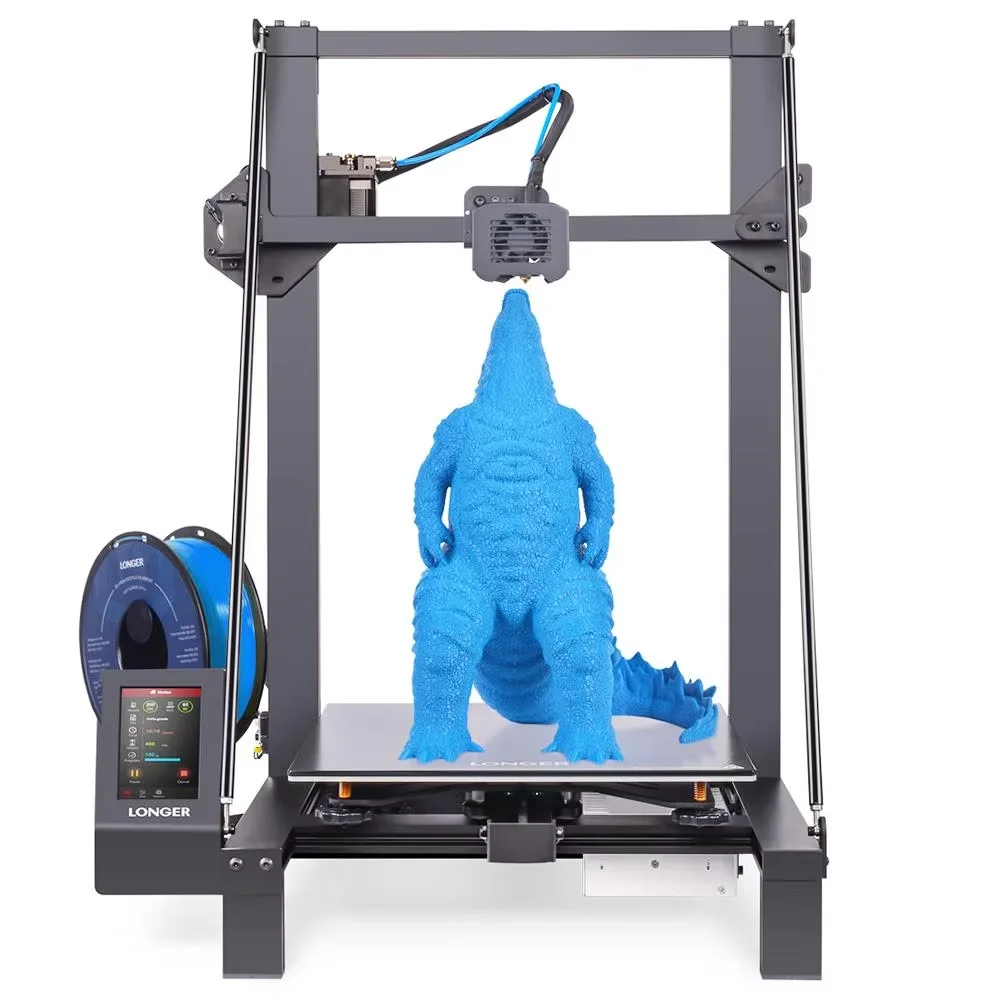Longer LK5 Pro 3D-printer, 90% voorgemonteerd, driehoekig ontwerp, 3 kits, TMC2208-chipsets, stille moederbord, 300 x 300 x 400 mm, geüpgradede glazen printbed, hittebestendige Teflon-buis, 4,3 inch
