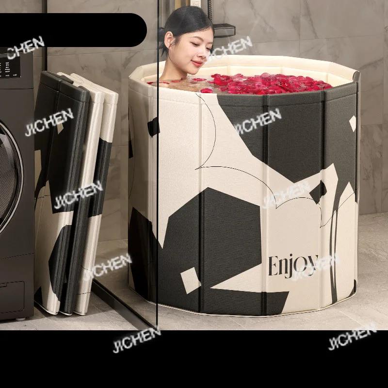 

Bathing Bucket for Adults Foldable Household Shower Bucket for Sitting Full Body Soaking Baby Swimming Pool