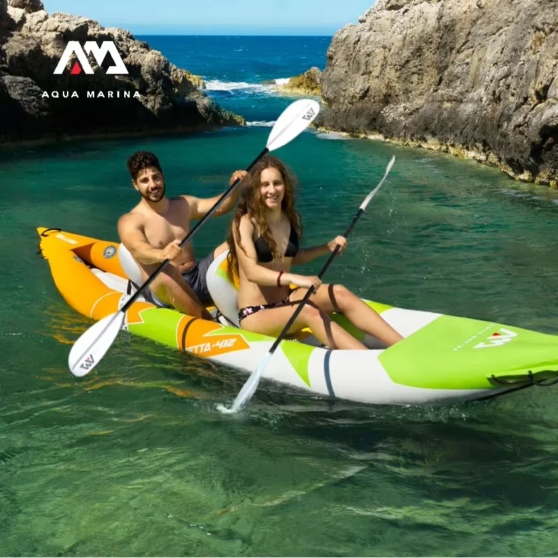AQUA MARINA KP-1 Double Bladed Paddle 4-section Surf Board Rowing Oars Kayak Boat Parts 230cm Paddle Aluminum Alloy Canoeing