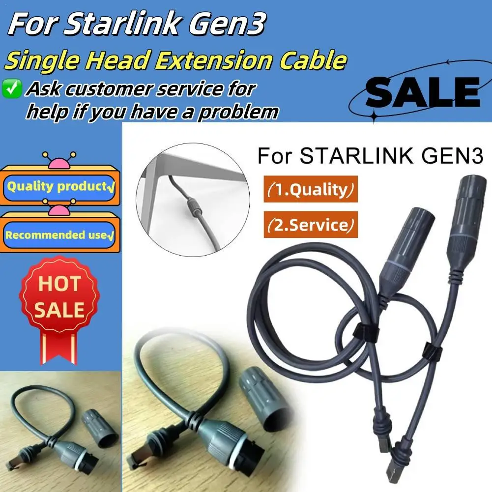 1pcs For Starlink Gen3 Single Head Extension Cable RJ45 Adapter Cable With High Quality Satellite TV Adapter Accessories Cable