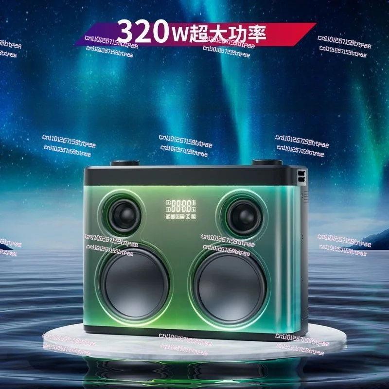 Outdoor Karaoke Bluetooth Speaker with Drum Kit Function, HDMI Interface Portable Music Player for Singing Listening