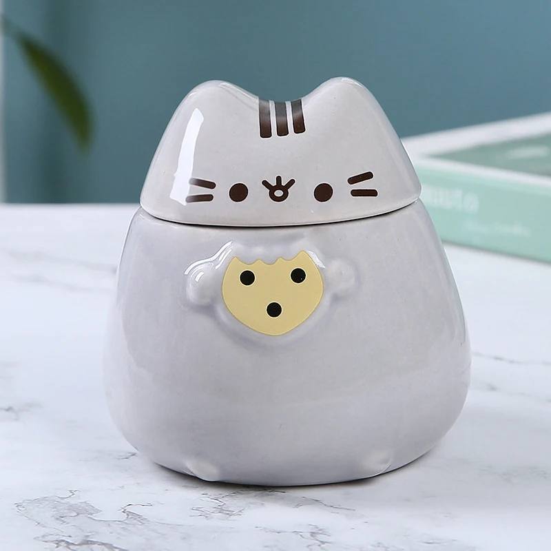 Pusheens Kawaii Кружки Кофейные чашки Детские Новые Аниме Кот водяной Кубок офисная спальня керамическая посуда для напитков домашние Аксессуары детский подарок