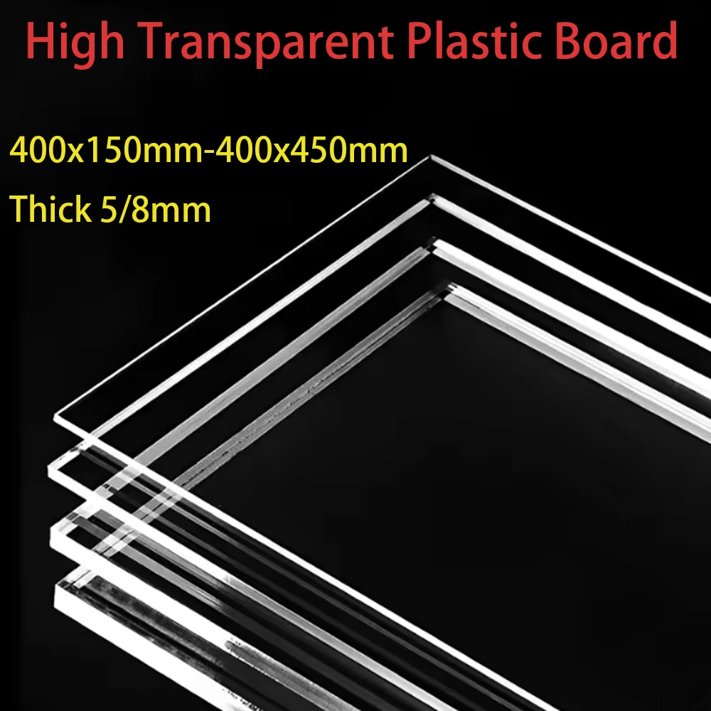 1Pc 400x150mm-400x400mm High Transparent Plastic Board Thick 5/8mm Advertising Decoration DIY Handmade Display Cabinet Partition